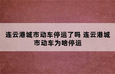 连云港城市动车停运了吗 连云港城市动车为啥停运